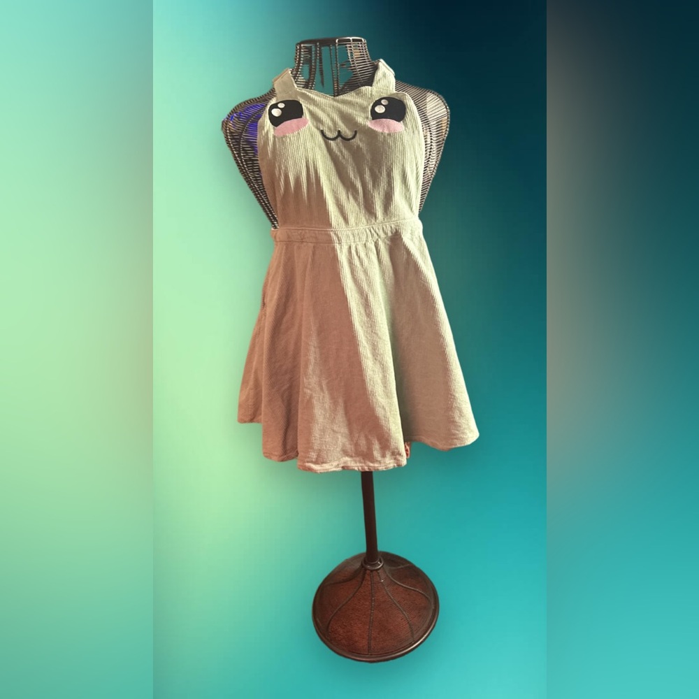 SWEET SOCIETY | 1X Frog Mint Green Corduroy Overall Skirt